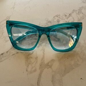 Saint Laurent Teal Cat-Eye Sunglasses
